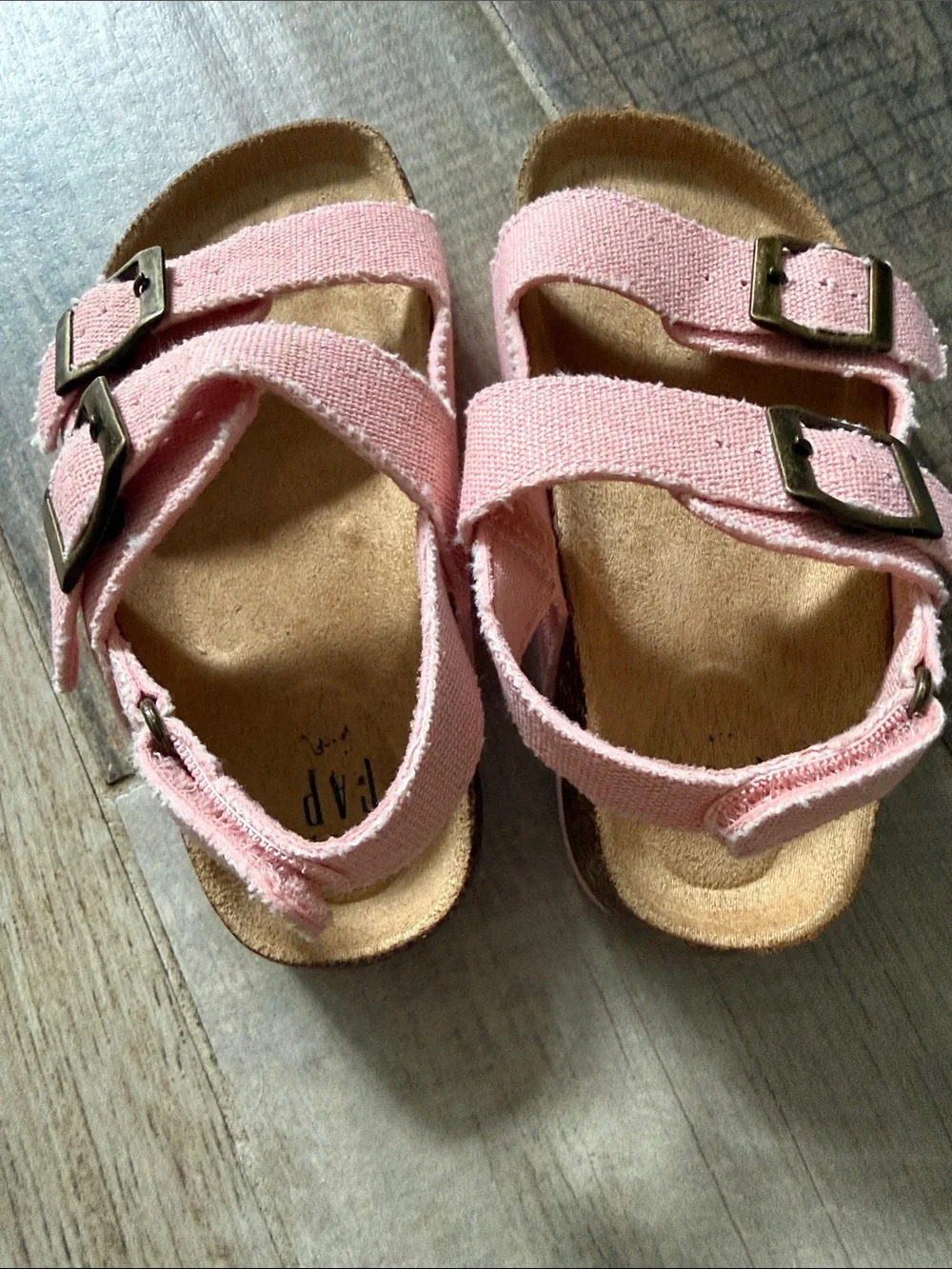 GAP Pink Canvas Adjustable Buckle Kids Sandals